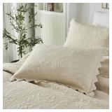 $180 Brandream Quilts Queen/King Cotton Coverlet Scalloped Edge Bedspread 98x106