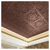 Art3dwallpanels 12 Pack 24x24 PVC 3D Wall Panels, Vintage Flower, Fire Rated, Antique Copper