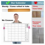 24x36 Inch Dry Erase Wall Calendar, Laminated 30-Day Schedule Planner for Family, Office