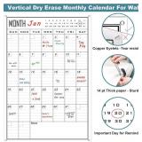 24x36 Inch Dry Erase Wall Calendar, Laminated 30-Day Schedule Planner for Family, Office
