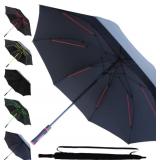 60MPH Big Golf Umbrella - Windproof XL Heavy Duty, Auto Open, Fiberglass Frame, Black