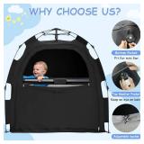 YABORAS Sleep Tent for Pack N Play - One-Click Setup, Light-Blocking Tent for Sleep Pods & Crib