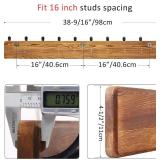 WEBI Coat Rack Wall Mount, 38 9/16" Long, 10 Hooks, Farmhouse Wood Hook Rail, Brown