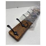 WEBI Coat Rack Wall Mount, 38 9/16" Long, 10 Hooks, Farmhouse Wood Hook Rail, Brown