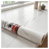 Decotalk Large Peel-and-Stick Countertop Contact Paper 30x120 in White Marble, Self-Adhesive