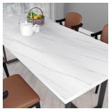 Decotalk Large Peel-and-Stick Countertop Contact Paper 30x120 in White Marble, Self-Adhesive