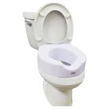 Carex Toilet Seat Riser with Quick-Lock, 4" Height, Fits Round & Elongated Toilets, 300 lb