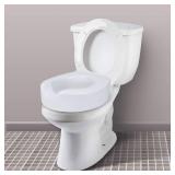 Carex Toilet Seat Riser with Quick-Lock, 4" Height, Fits Round & Elongated Toilets, 300 lb