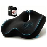 SitCushion Memory Foam Seat Cushion for Office Chairs, Tailbone & Sciatica Relief (Black)