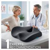 SitCushion Memory Foam Seat Cushion for Office Chairs, Tailbone & Sciatica Relief (Black)