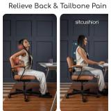 SitCushion Memory Foam Seat Cushion for Office Chairs, Tailbone & Sciatica Relief (Black)