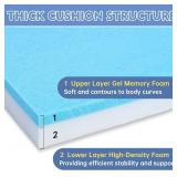 Upholstery Foam 72 x 24 x 3 in, Gel Memory Foam for Cushions, Replacement Pad