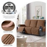TAOCOCO 100% Waterproof Recliner Sofa Covers 3 Seater with Straps, Non-Slip Protector (Brown)