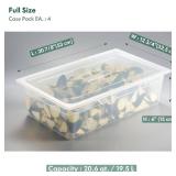 CURTA 4-Pack 6" Deep Food Pan with Handle Lid, NSF Polypropylene, Stackable Freezer-Safe