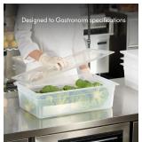 CURTA 4-Pack 6" Deep Food Pan with Handle Lid, NSF Polypropylene, Stackable Freezer-Safe