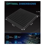 Knightsacoustic 96 Pack Foam Panels for Walls, 1x12x12 in, High Density Acoustic, Black