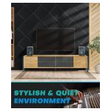 Knightsacoustic 96 Pack Foam Panels for Walls, 1x12x12 in, High Density Acoustic, Black