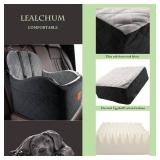 Lealchum Dog Booster CarSeat for S/M Dogs up to 35lb, 6in Cushion, Detachable&Washable, 2Pockets