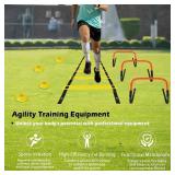 Soccer Training Equipment Set with 4 Adjustable Hurdles, 9.8 ft, 6-Rung Agility Speed Ladder