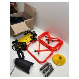 Soccer Training Equipment Set with 4 Adjustable Hurdles, 9.8 ft, 6-Rung Agility Speed Ladder