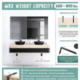 Countertop Support Brackets - 3 Pack L Brackets, 20 x 8 x 2.5 in, 3/8 in Thick, Metal Corbels