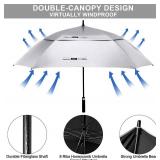 G4Free Extra Large Golf Umbrella 62/68in Square Vented Windproof Auto Open Double-Canopy
