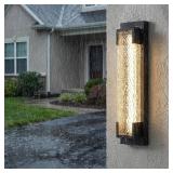 Hyunbae Outdoor Wall Light 18.9" Sconce, Waterproof, Acrylic Ripple Lamp, 2700K, Dimmable