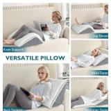 Shinnwa Knee Wedge Pillow, Convertible Knee Pillow with Dual-Layer Memory Foam for Leg Elevation