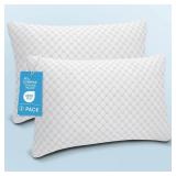 OAISZ Shredded Memory Foam Pillows, Queen 2-Pack, Adjustable Firm for Side/Back/Stomach Sleepers