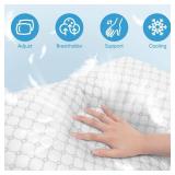OAISZ Shredded Memory Foam Pillows, Queen 2-Pack, Adjustable Firm for Side/Back/Stomach Sleepers