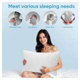 OAISZ Shredded Memory Foam Pillows, Queen 2-Pack, Adjustable Firm for Side/Back/Stomach Sleepers