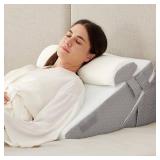 Ruqmuis 3Pcs Wedge Pillow Set for After Surgery, Adjustable 9/12-Inch Bed Wedge
