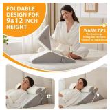 Ruqmuis 3Pcs Wedge Pillow Set for After Surgery, Adjustable 9/12-Inch Bed Wedge