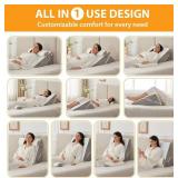 Ruqmuis 3Pcs Wedge Pillow Set for After Surgery, Adjustable 9/12-Inch Bed Wedge