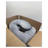 Momcozy U-Shaped Pregnancy Pillow with Removable Cover, 57-Inch Full Body Maternity Pillow, Grey