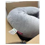 Momcozy U-Shaped Pregnancy Pillow with Removable Cover, 57-Inch Full Body Maternity Pillow, Grey