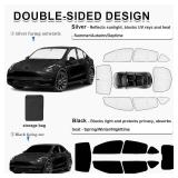 KMF 8pcs Thicken Sun Shades for Tesla Model Y 2020-2024 Sunshade Window Covers UV Block Privacy