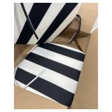 SleepMan Chair Cushions 17x16 with Ties, Set of 2, Water-Resistant U-Shape Pads, Black Stripe
