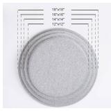 2 Pack Round Memory Foam Chair Pad 12/14/16/18, Detachable, Non-Slip, Light Grey 14x14x1.4in
