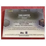 Gorgeous 2023 Topps Chrome Torii Hunter Game-Used Jersey Card - #d/99