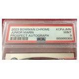2023 Bowman Chrome Junior Marin 1st Bowman Autograph Card - PSA 9