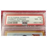 2019 Donruss Jarrett Stidham Bronze Auto Rookie Card - PSA 8