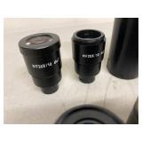 Microscope Parts Lot - Zoom Objective Body 2.5-4.5 & Assorted WF Lenses