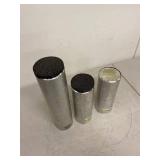Lot of 3 Pope Scientific Dewar Vacuum Flasks Aluminum Laboratory Cryo