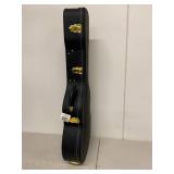Unbranded Hard Shell Guitar Case Black Green Plush Interior 40in