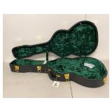 Unbranded Hard Shell Guitar Case Black Green Plush Interior 40in