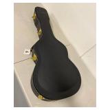 Unbranded Hard Shell Guitar Case Black Green Plush Interior 40in