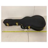 Unbranded Hard Shell Guitar Case Black Green Plush Interior 40in