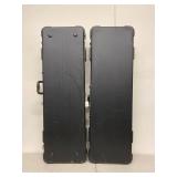 Lot 2 Molded ABS Electric Bass Guitar Hard Case Regular Black w Keys