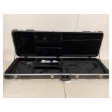 Lot 2 Molded ABS Electric Bass Guitar Hard Case Regular Black w Keys